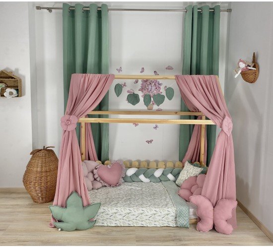 Κουρτίνες κρεβατιού-Canopy Bed Old Rose