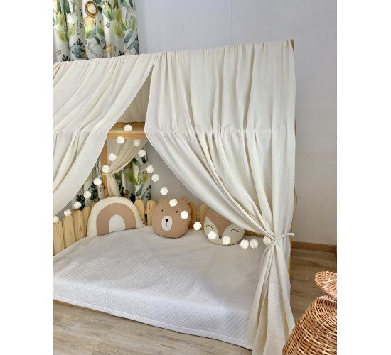 Κουρτίνες κρεβατιού -Canopy Bed Pom pom