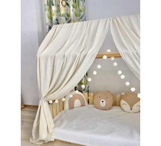 Κουρτίνες κρεβατιού -Canopy Bed Pom pom