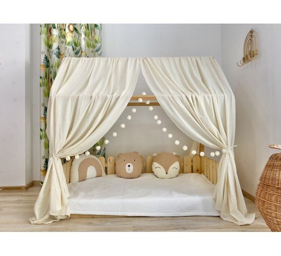 Κουρτίνες κρεβατιού -Canopy Bed Pom pom