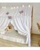 Κάλυμμα κρεβατιού -Canopy Bed White with ruffles 