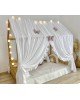 Κάλυμμα κρεβατιού -Canopy Bed White with ruffles 