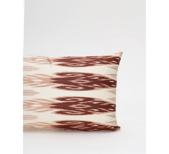 Διακοσμητική Μαξιλαροθήκη Αργαλειού Boho Ikat 35x60cm Καφέ