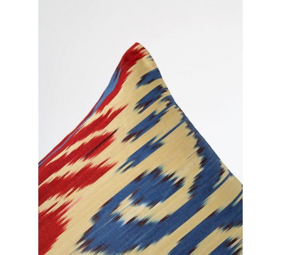 Διακοσμητική Μαξιλαροθήκη Αργαλειού Boho Ikat 35x60cm Μπλε