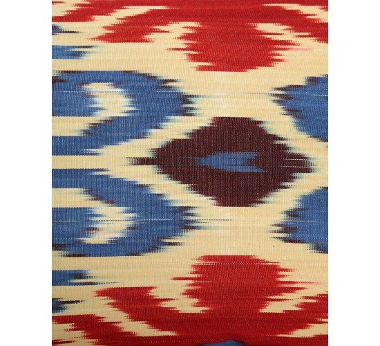 Διακοσμητική Μαξιλαροθήκη Αργαλειού Boho Ikat 35x60cm Μπλε