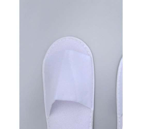 Πετσετέ Ανοιχτές Μπροστά Παντόφλες Slipper  One Size Άσπρο