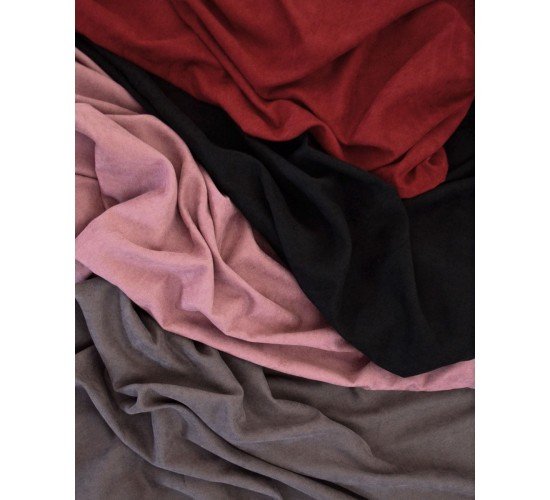 Μονόχρωμο Βελούδινο Ύφασμα Velvet Suede Φ300cm σε 4 Αποχρώσεις Μαύρο