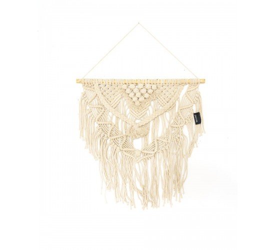 Boho Διακοσμητικό Τοίχου Βαμβακερό Macrame Rohan σε 2 Αποχρώσεις 80x80cm Μπεζ