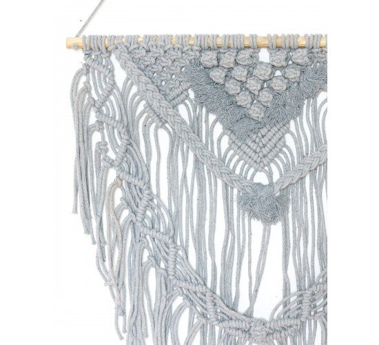 Boho Διακοσμητικό Τοίχου Βαμβακερό Macrame Rohan σε 2 Αποχρώσεις 80x80cm Γκρι