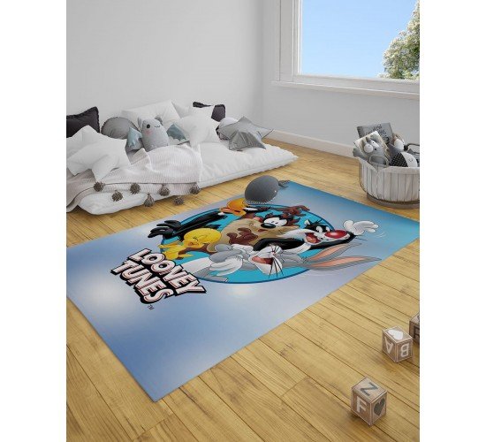 Παιδικό Χαλί Looney Tunes Warner Bros σε 2 Διαστάσεις 55x85cm Σιέλ