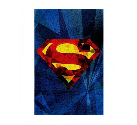 Παιδικό Χαλί Superman Logo Warner Bros σε 2 Διαστάσεις 55x85cm Μπλε