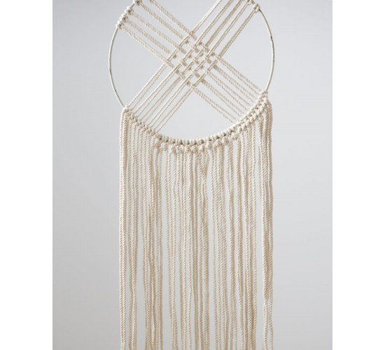 Boho Διακοσμητικό Τοίχου Macrame με Κρόσσια Orion 30x60cm Natural