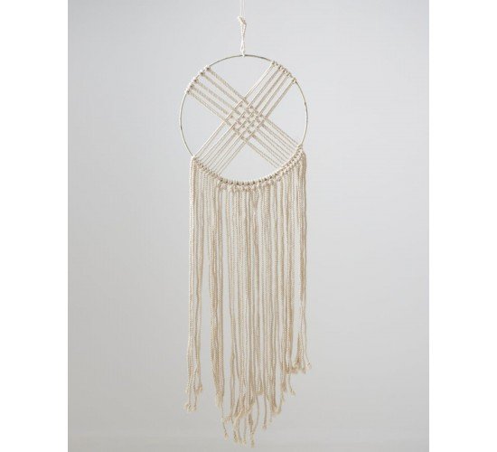 Boho Διακοσμητικό Τοίχου Macrame με Κρόσσια Orion 30x60cm Natural