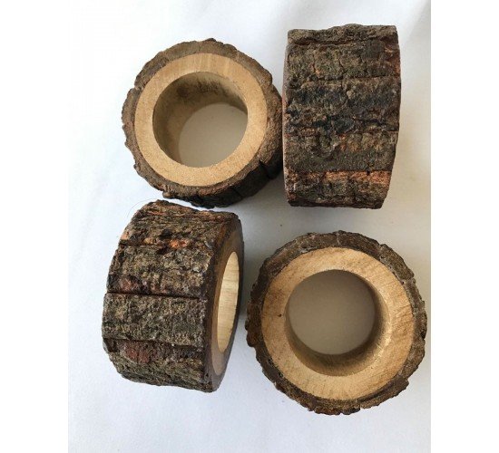 Ξύλινο Natural Δαχτυλίδι Πετσέτας Φαγητού Καφέ Ember 5x5cm One Size (5x5cm) Καφέ