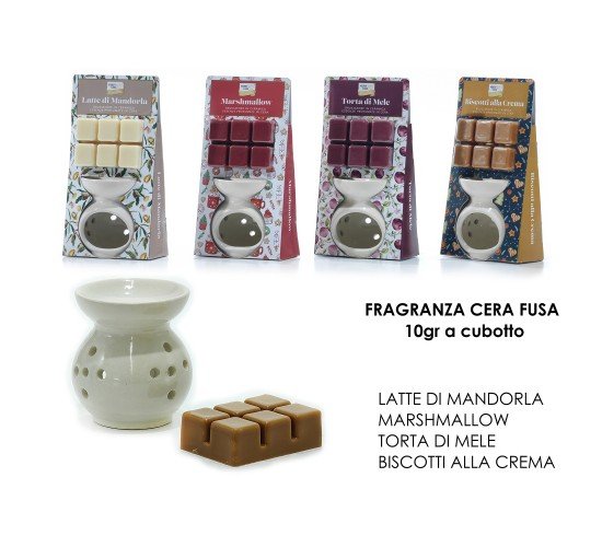 Αρωματικό Χώρου Oil Burner Κεραμικό Με Κυβάκια Κερί 10g Σε 4 Αρώματα