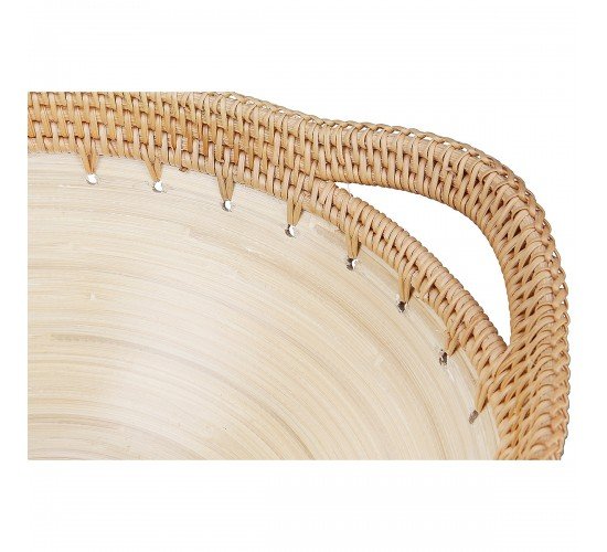 Μπολ ArteLibre Εκρού Μπαμπού/Rattan 34.5x30x15cm