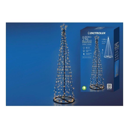 500 LED Δεντράκι Εσωτ. & Εξωτ. Χώρου Με 8 Προγράμματα Και Μετασχηματιστή Ψυχρό Λευκό Φως Φ70x280cm