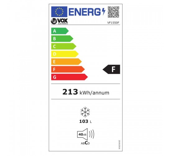 Καταψύκτης Κάθετος VOX VF 1550F 103lt