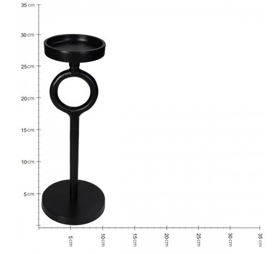 Κηροπήγιο Μαύρο Αλουμίνιο 11.5x11.5x29.5cm