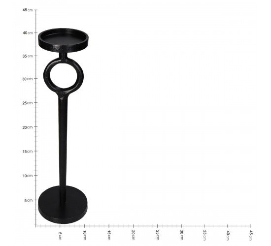 Κηροπήγιο Μαύρο Αλουμίνιο 11.5x11.5x40.5cm