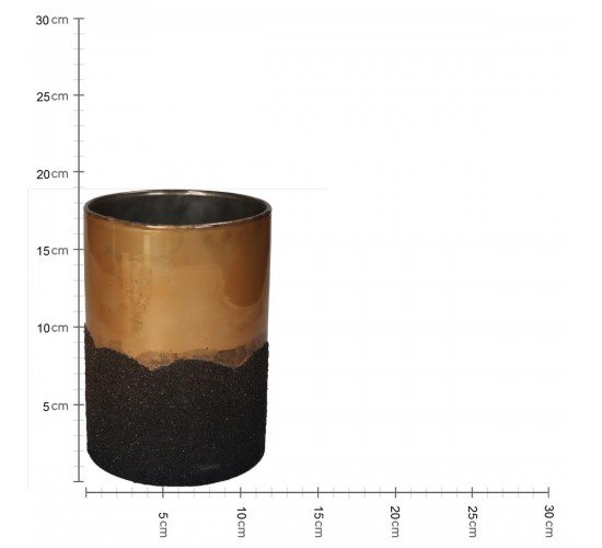 Κηροπήγιο Χρυσό Γυαλί 12x12x17cm