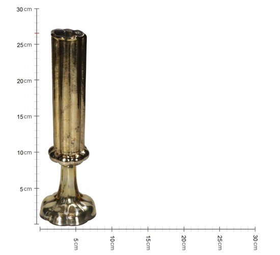 Βάζο Φλάουτο Χρυσό Γυαλί 9x9x26.5cm
