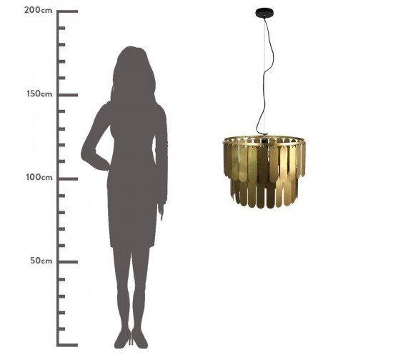 Φωτιστικό Κρεμαστό Χρυσό Μέταλλο 54.5x54.5x40cm