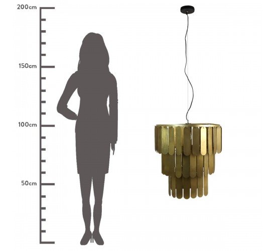 Φωτιστικό Κρεμαστό Χρυσό Μέταλλο 54.5x54.5x62.5cm
