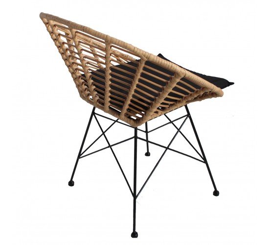 Καρέκλα Κήπου AELIUS Φυσικό/Μαύρο Μέταλλο/Rattan 72x62x78cm