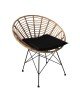 Καρέκλα Κήπου AELIUS Φυσικό/Μαύρο Μέταλλο/Rattan 72x62x78cm