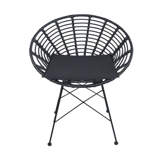 Καρέκλα Κήπου AELIUS Μαύρο Μέταλλο/Rattan 72x62x78cm