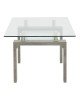 Τραπέζι σαλονιού Vrocho γκρι ξύλο-γυαλί 110x60x45εκ Υλικό: MDF-TEMPERED GLASS 029-000237
