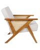 Πολυθρόνα Claudia ύφασμα μπεζ-pe rattan-rubberwood φυσικό Υλικό: FABRIC-RUBBER WOOD-PE RATTAN 046-000019