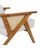 Πολυθρόνα Claudia ύφασμα μπεζ-pe rattan-rubberwood φυσικό Υλικό: FABRIC-RUBBER WOOD-PE RATTAN 046-000019