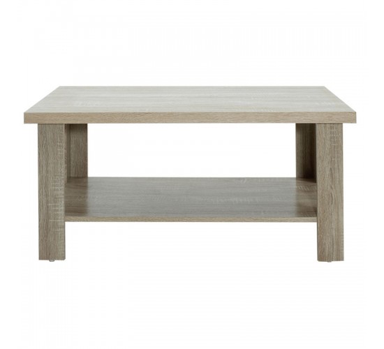 Τραπέζι σαλονιού RIANO χρώμα sonoma 89,5x49,5x42,5εκ Υλικό: MELAMINE 16mm & TOP 3CM - 3D PAPER WOOD 049-000024