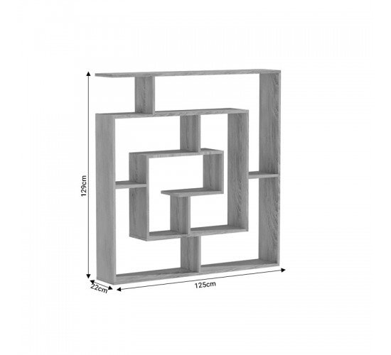 Βιβλιοθήκη Nardy sonoma 125x22x129εκ Υλικό: 15mm PARTICLE BOARD 049-000074