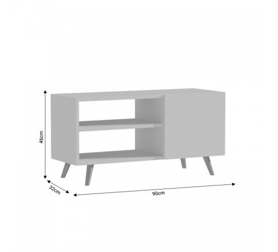 Έπιπλο τηλεόρασης Orianne μελαμίνης καρυδί-wenge 90x32x46εκ Υλικό: 15mm PARTICLE BOARD 049-000079