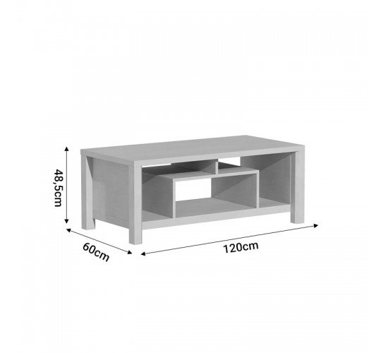 Τραπέζι σαλονιού Tracy λευκό-γκρι 120x60x48.5εκ Υλικό: E1 PARTICLEBOARDE 049-000095