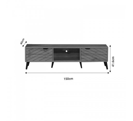 Έπιπλο τηλεόρασης Thelma sonoma μελαμίνης 150x40x41.6εκ Υλικό: LPL MELAMINE 049-000099