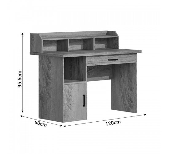 Γραφείο εργασίας Workie sonoma mdf 120x60x95.5εκ Υλικό: E1 Particleboard & MDF with Paper Lamination 049-000101