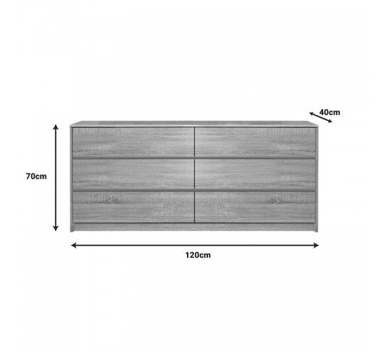 Συρταριέρα Kuanger mdf σε φυσική απόχρωση 120x40x70εκ Υλικό: MDF - PU 072-000111