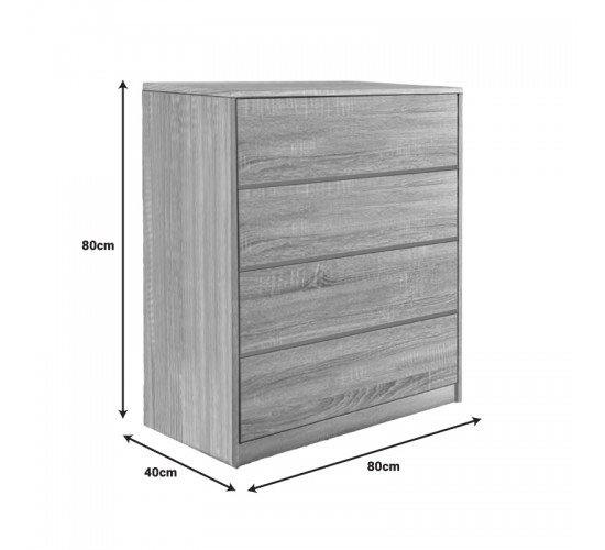 Συρταριέρα Kuanger mdf σε φυσική απόχρωση 80x40x80εκ Υλικό: MDF - PU 072-000113