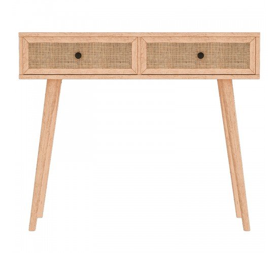 Κονσόλα Oslo sonoma 100x29x81εκ Υλικό: CLIPBOARD WITH PAPER WOOD - PP RATTAN - WOOD 086-000001