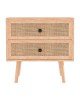 Κομοδίνο Oslo sonoma 50x39x55εκ Υλικό: CLIPBOARD WITH PAPER WOOD - PP RATTAN - WOOD 086-000002