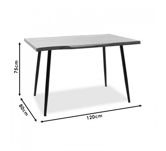 Τραπέζι Neve MDF καρυδί-πόδι μεταλλικό μαύρο 120x80x75εκ Υλικό: MDF 35MM - METAL 101-000024