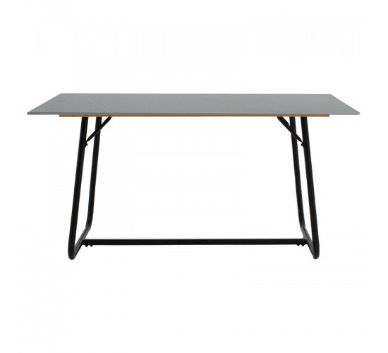 Τραπέζι Revello sintered stone μαύρο μαρμάρου-μαύρο 150x90x75εκ Υλικό: METAL  DIA:38MM THICKNESS:12mm 101-000075