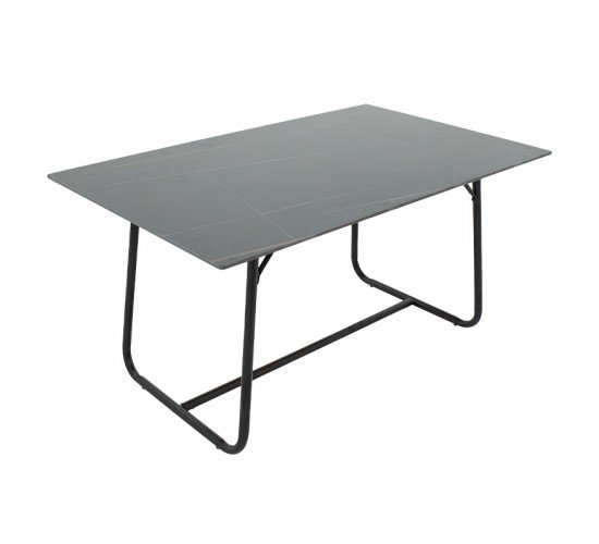Τραπέζι Revello sintered stone μαύρο μαρμάρου-μαύρο 150x90x75εκ Υλικό: METAL  DIA:38MM THICKNESS:12mm 101-000075