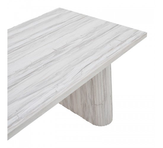 Τραπέζι Loozir mdf σε απόχρωση λευκό μαρμάρου 180x90x75εκ Υλικό: MDF 101-000094