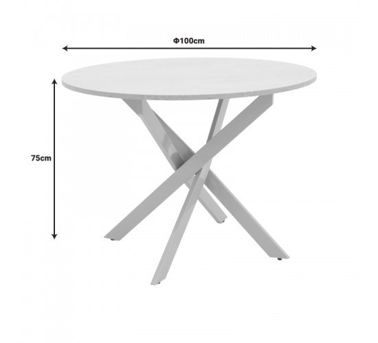 Τραπέζι Dammero γκρι μέταλλο Φ100x75εκ Υλικό: MDF 18mm 101-000115