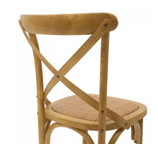 Σκαμπό μπαρ Reid ξύλο sonoma-έδρα καφέ rattan Υλικό: WOOD - RATTAN 102-000005